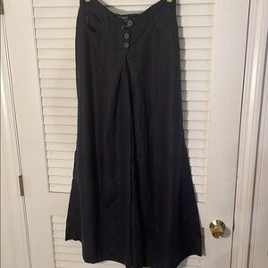 Armani Jeans Incredible Linen Vintage Black Wide Leg Pants